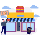 پیش‌نمایش فایل male-waiter-holding-burger-10772869 از پک کسب و کار کوچک