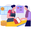 پیش‌نمایش فایل waitress-asking-customer-about-food-menu-10772966 از پک کسب و کار کوچک