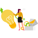 پیش‌نمایش فایل girl-is-pointing-at-the-idea-bulb-10734064 از پک کارآفرین