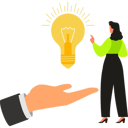 پیش‌نمایش فایل girl-is-pointing-to-idea-bulb-10734006 از پک کارآفرین