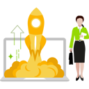 پیش‌نمایش فایل girl-is-showing-the-startup-rocket-on-the-laptop-10733974 از پک کارآفرین