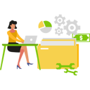 پیش‌نمایش فایل girl-is-working-on-laptop-on-pie-chart-10734036 از پک کارآفرین