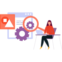 پیش‌نمایش فایل girl-is-doing-setting-work-on-laptop-10772586 از پک جستجو