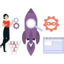 پیش‌نمایش فایل girl-is-looking-at-a-startup-rocket-10772573 از پک جستجو