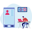پیش‌نمایش فایل boy-working-on-a-mobile-account-10772640 از پک ورود و ثبت‌نام