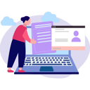 پیش‌نمایش فایل female-pointing-to-online-document-on-laptop-10772769 از پک ورود و ثبت‌نام