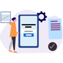 پیش‌نمایش فایل girl-doing-registration-on-mobile-phone-10772782 از پک ورود و ثبت‌نام