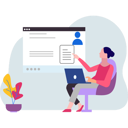 پیش‌نمایش فایل girl-explaining-about-user-account-on-web-page-10772757 از پک ورود و ثبت‌نام