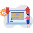 پیش‌نمایش فایل girl-is-explaining-user-document-on-laptop-10772771 از پک ورود و ثبت‌نام