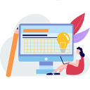 پیش‌نمایش فایل girl-is-sitting-near-the-monitor-and-working-10772642 از پک ورود و ثبت‌نام
