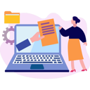 پیش‌نمایش فایل girl-is-standing-in-front-of-the-laptop-10772767 از پک ورود و ثبت‌نام