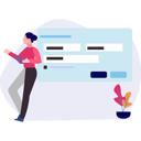 پیش‌نمایش فایل girl-is-telling-about-the-online-registration-10772630 از پک ورود و ثبت‌نام