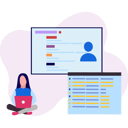 پیش‌نمایش فایل girl-is-working-online-10772809 از پک ورود و ثبت‌نام