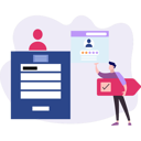 پیش‌نمایش فایل guy-telling-about-user-account-with-star-rating-10772781 از پک ورود و ثبت‌نام