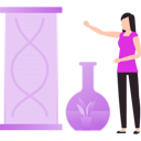پیش‌نمایش فایل girl-is-pointing-at-the-structure-of-dna-10795645 از پک بیوتکنولوژی