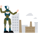 پیش‌نمایش فایل ai-robot-is-standing-10795574 از پک تصویرسازی با هوش مصنوعی