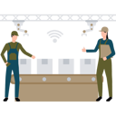 پیش‌نمایش فایل boy-and-the-girl-are-working-near-the-conveyor-machine-10795576 از پک تصویرسازی با هوش مصنوعی