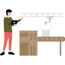 پیش‌نمایش فایل boy-is-looking-at-the-conveyor-machine-10795590 از پک تصویرسازی با هوش مصنوعی