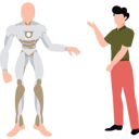 پیش‌نمایش فایل boy-is-talking-to-the-ai-robot-10795588 از پک تصویرسازی با هوش مصنوعی