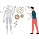 پیش‌نمایش فایل boy-is-talking-to-the-humanoid-robot-10795601 از پک تصویرسازی با هوش مصنوعی