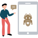 پیش‌نمایش فایل boy-talking-to-an-ai-robot-on-phone-10795591 از پک تصویرسازی با هوش مصنوعی