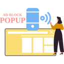 پیش‌نمایش فایل girl-is-pointing-at-ad-block-popup-10795558 از پک مسدودکننده تبلیغات