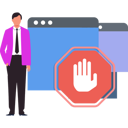 پیش‌نمایش فایل the-boy-is-standing-in-front-of-web-page-10795532 از پک مسدودکننده تبلیغات