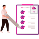 پیش‌نمایش فایل boy-is-completing-a-list-on-a-clipboard-10717160 از پک کامل و انجام شده