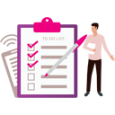 پیش‌نمایش فایل boy-is-looking-at-a-to-do-list-on-a-clipboard-10717180 از پک کامل و انجام شده