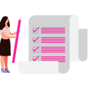 پیش‌نمایش فایل girl-is-marking-a-checklist-with-a-pencil-10717193 از پک کامل و انجام شده
