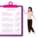 پیش‌نمایش فایل girl-is-showing-the-completed-report-on-the-clipboard-10717199 از پک کامل و انجام شده