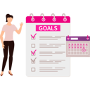 پیش‌نمایش فایل girl-is-telling-the-goals-set-according-to-the-calendar-10717239 از پک کامل و انجام شده
