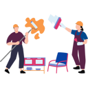 پیش‌نمایش فایل painters-are-painting-the-wall-with-a-paint-roller-10717466 از پک خدمات ساخت‌وساز