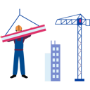 پیش‌نمایش فایل worker-carrying-steel-beam-by-crane-10717428 از پک خدمات ساخت‌وساز