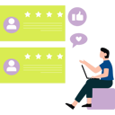 پیش‌نمایش فایل boy-is-working-on-customer-star-rating-on-laptop-10717538 از پک بازخورد مشتریان