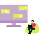 پیش‌نمایش فایل boy-is-working-on-the-laptop-on-star-rating-feedback-10717543 از پک بازخورد مشتریان