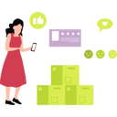 پیش‌نمایش فایل girl-is-giving-star-rating-to-parcel-boxes-on-mobile-10717521 از پک بازخورد مشتریان
