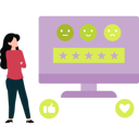 پیش‌نمایش فایل girl-is-looking-at-the-emojis-feedback-on-screen-10717541 از پک بازخورد مشتریان