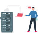 پیش‌نمایش فایل boy-is-showing-laptop-connected-to-cloud-database-10717561 از پک پایگاه داده