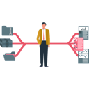پیش‌نمایش فایل boy-is-standing-in-the-middle-of-a-database-connection-10717584 از پک پایگاه داده