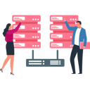پیش‌نمایش فایل girl-and-boy-are-pointing-to-database-servers-10717590 از پک پایگاه داده