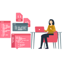 پیش‌نمایش فایل girl-is-doing-coding-on-laptop-10717580 از پک پایگاه داده