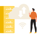 پیش‌نمایش فایل boy-is-pointing-to-the-data-transfer-from-the-cloud-10733945 از پک دانلود