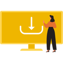 پیش‌نمایش فایل girl-is-pointing-at-the-files-being-downloaded-on-the-screen-10733951 از پک دانلود