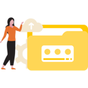 پیش‌نمایش فایل girl-is-showing-the-uploading-cloud-data-10733958 از پک دانلود