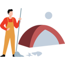 پیش‌نمایش فایل boy-is-mopping-the-floor-outside-tent-10831767 از پک کمپینگ