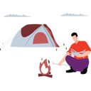 پیش‌نمایش فایل boy-is-putting-sticks-into-the-bonfire-10831763 از پک کمپینگ