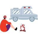 پیش‌نمایش فایل boy-is-waiting-for-vehicle-while-sitting-near-bonfire-10831765 از پک کمپینگ