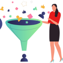 پیش‌نمایش فایل girl-filtering-data-through-a-funnel-10890625 از پک فیلتر