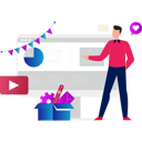پیش‌نمایش فایل boy-is-showing-a-video-button-on-a-web-page-10795761 از پک پست وبلاگ و محتوا